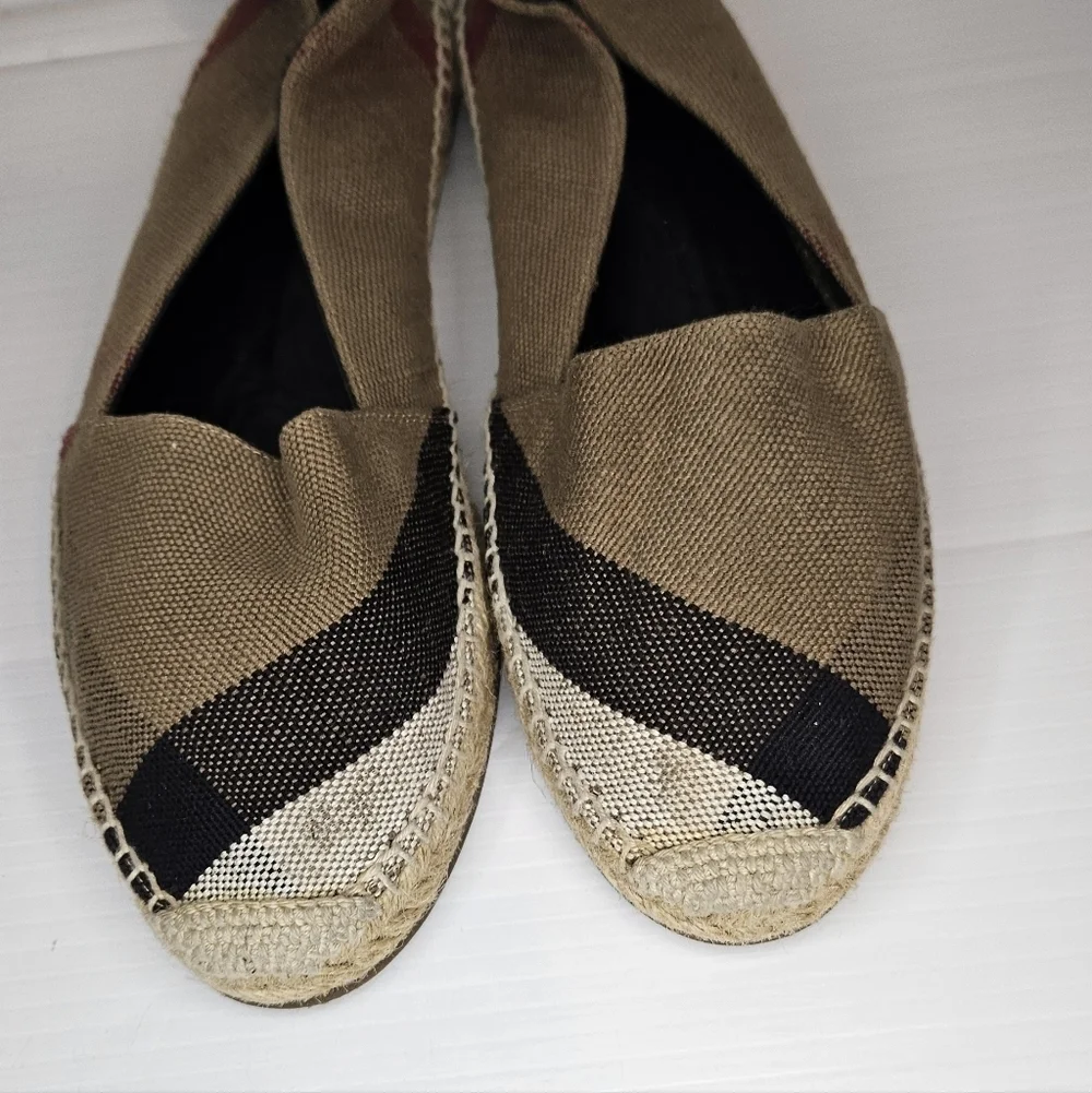 Burberry London Hodgeson Check Espadrille Shoes Size 38